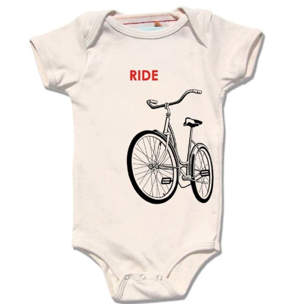 Organic Cotton, Non Toxic Ink Baby Bodysuit--Bike, NEW with tag!!!